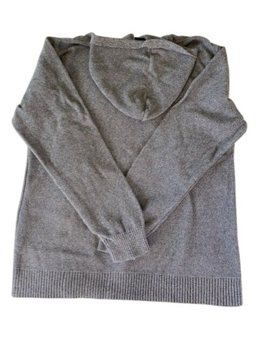 PrAna Knit Hoodie Sweater North Loop Organic Cotton Pullover XL Pebble Grey Cozy - Picture 4 of 11